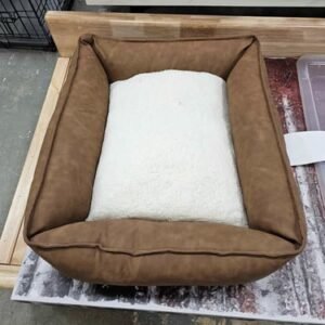 Cuddler Faux Leather Bolster Dog Bed - Boots & Barkley, M size