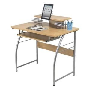 Computer Desk with Upper Shelf - Laminated Rectangle Top - 23.60" Table Top W x 35.40" Table Top D