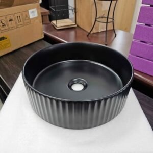 14" W x 4.7"H Black Stone Countertop Bathroom Sink top